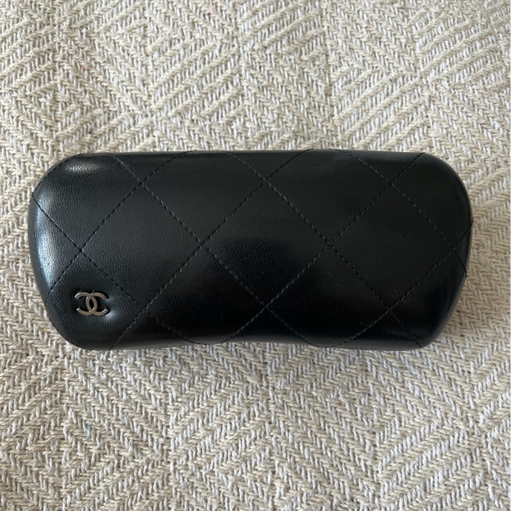 CHANEL Black Quilted Eyewear Case